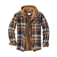 thumbnail image 4 of Color 103XLChaquetas de algodón forradas acolchadas cálidas para hombre con capucha Botón abajo Cremallera Manga larga a cuadros, 4 of 5