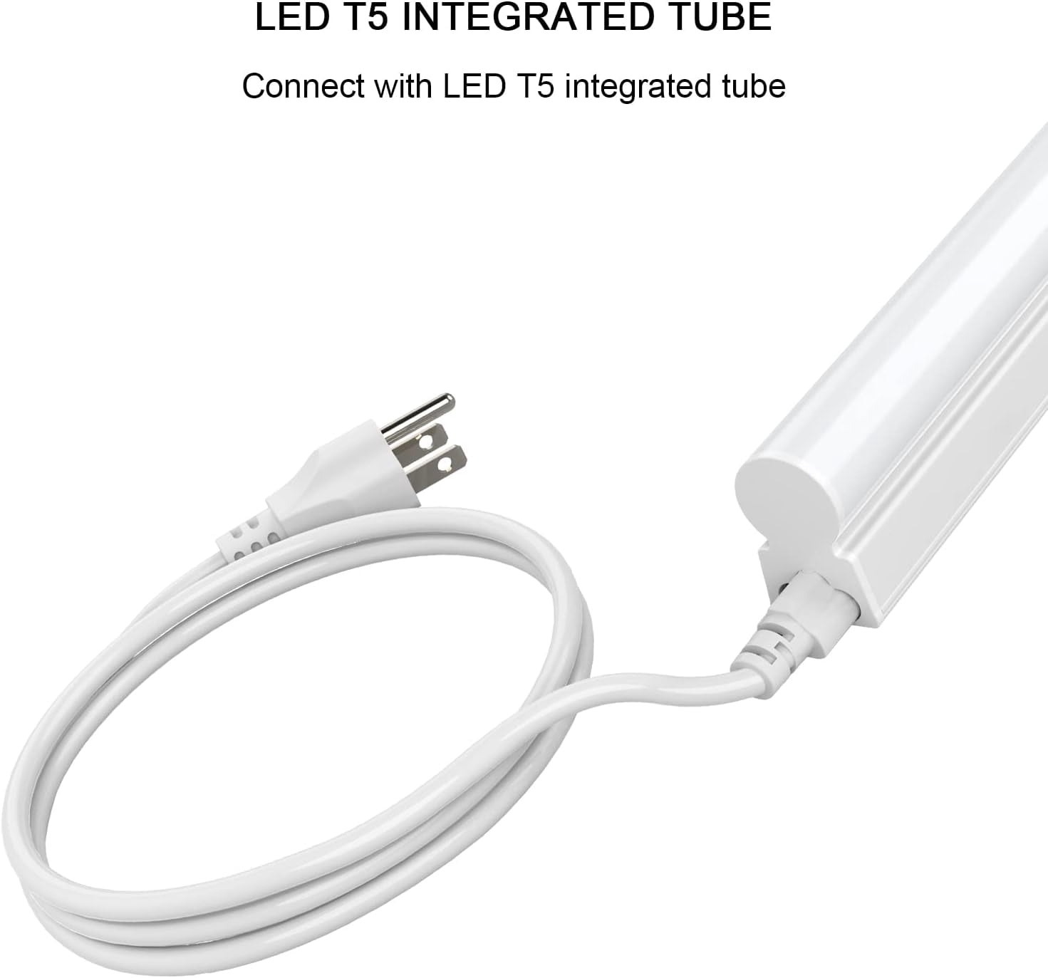 8 Pack 3-Prong US Plug T5 T8 Power Cords for Integrated LED Light Fixture
