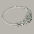 thumbnail image 5 of LBG British Made 9k White Gold Natural Emerald & Opal Womens Engagement Ring - 33 size options - Size 7.25, 5 of 8