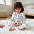 thumbnail image 5 of Yuncity Girls Pajamas Diy For Children Autumn Winter Long Sleeve Sleepwear Casual Jammies Cozy Comfortable Loungewear Nightwear Size 2-3 Years White, 5 of 8