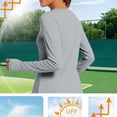 thumbnail image 7 of Hurxie Women's Sun Protection Long Sleeve Shirts, UPF 50+ UV Rash Guard Swim Shirt, Workout Hiking Running Athletic Tops Gray,2XL, 7 of 7