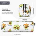 thumbnail image 3 of Pofeuu Kawaii Mexican Avocado Print Leather Pencil Case, Leather Pencil Pouch Large Capacity, Big Pencil Pouch with Zipper Vintage Pen Bag Fountain Pen Holder, 3 of 7