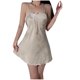 thumbnail image 2 of Camisón corto de seda helada para mujer, camisón corto de poliéster., 2 of 4