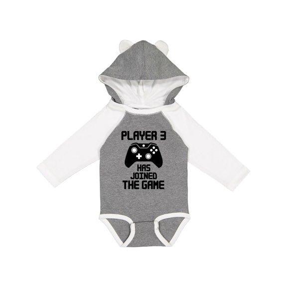 Inktastic Player 3 Has Joined the Game Boys or Girls Long Sleeve Baby Bodysuit