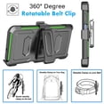thumbnail image 6 of Ebizware Samsung Galaxy A16 5G Case with [Built-in Screen Protector] and Swivel Holster Belt Clip, Military Grade Heavy Duty Protective Defender Kickstand Phone Case Cover for Galaxy A16 5G - Green, 6 of 10