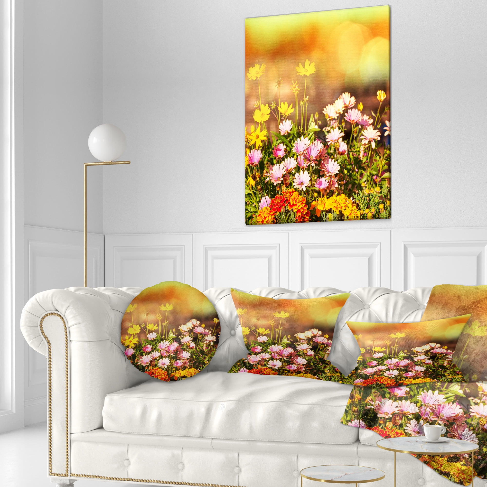 Designart 12" x 20" Pink Polyester Throw Pillow