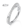 thumbnail image 2 of Clearance! Surgical Tragus Conch Daith Piercing Jewelry Cartilage Hoop Earring Cube Zircon Hinged Nose Ring Hoop Rings,A, 2 of 9