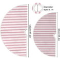 thumbnail image 3 of GZHJMY Pink and White Stripes Christmas Tree Skirt with Bandage Designs for Xmas Holiday Home Decoration, 35.4 Inch in Diameter, 3 of 6