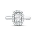 thumbnail image 2 of 10kt White Gold Princess Diamond Halo Bridal Wedding Engagement Ring 1/2 Cttw, 2 of 4