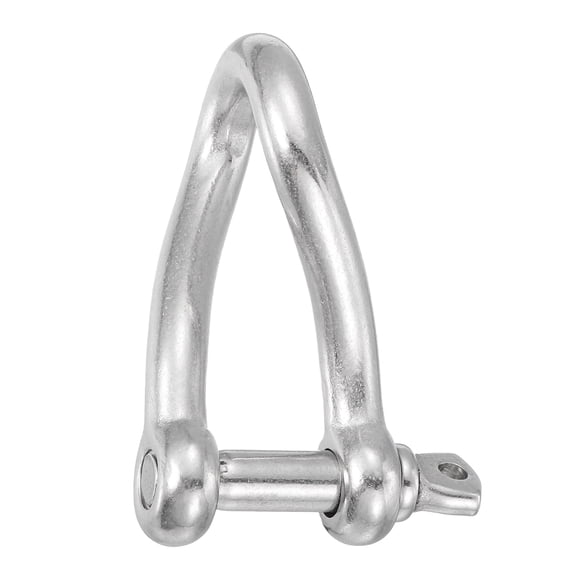 Uxcell 316 Stainless Steel Twist Shackle 1/2" 12mm, 1543 lbs Load Twisted Clevis with Screw Pin