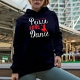 thumbnail image 2 of peace love dance-01 Merch Gift Ideas for Dancers Navy Hooded Sweatshirt or Hoodie, Large, 2 of 5