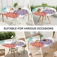thumbnail image 7 of Round Fitted Tablecloth for 38-42 Inch Tables, 44 Inch Boho Floral with Elastic Hem Easy Wipe, 7 of 7