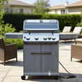thumbnail image 5 of Monument Grills 4+1 Burner Natural Gas Grill with Natural Gas Hose, 50,000 BTU Stainless Steel Outdoor Patio Barbecue Grill, M415BZNG, 5 of 29