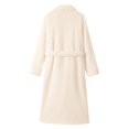 thumbnail image 4 of Women's Double Sided Plush Knee Length Robe, Belted Shawl Collar Bathrobe with Pockets, Soft Flannel Sleepwear, Cozy Long Loungewear, Warm Fleece Open Front Gown Beige One Size, 4 of 7