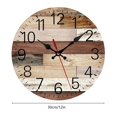 thumbnail image 3 of PENGXIANG 12 Inch Silent Vintage Design Wooden Round Wall Clock, Arabic Numerals,Vintage Rustic Shabby Chic Style,Wooden Round Home Decoration Wall Clock, 3 of 4