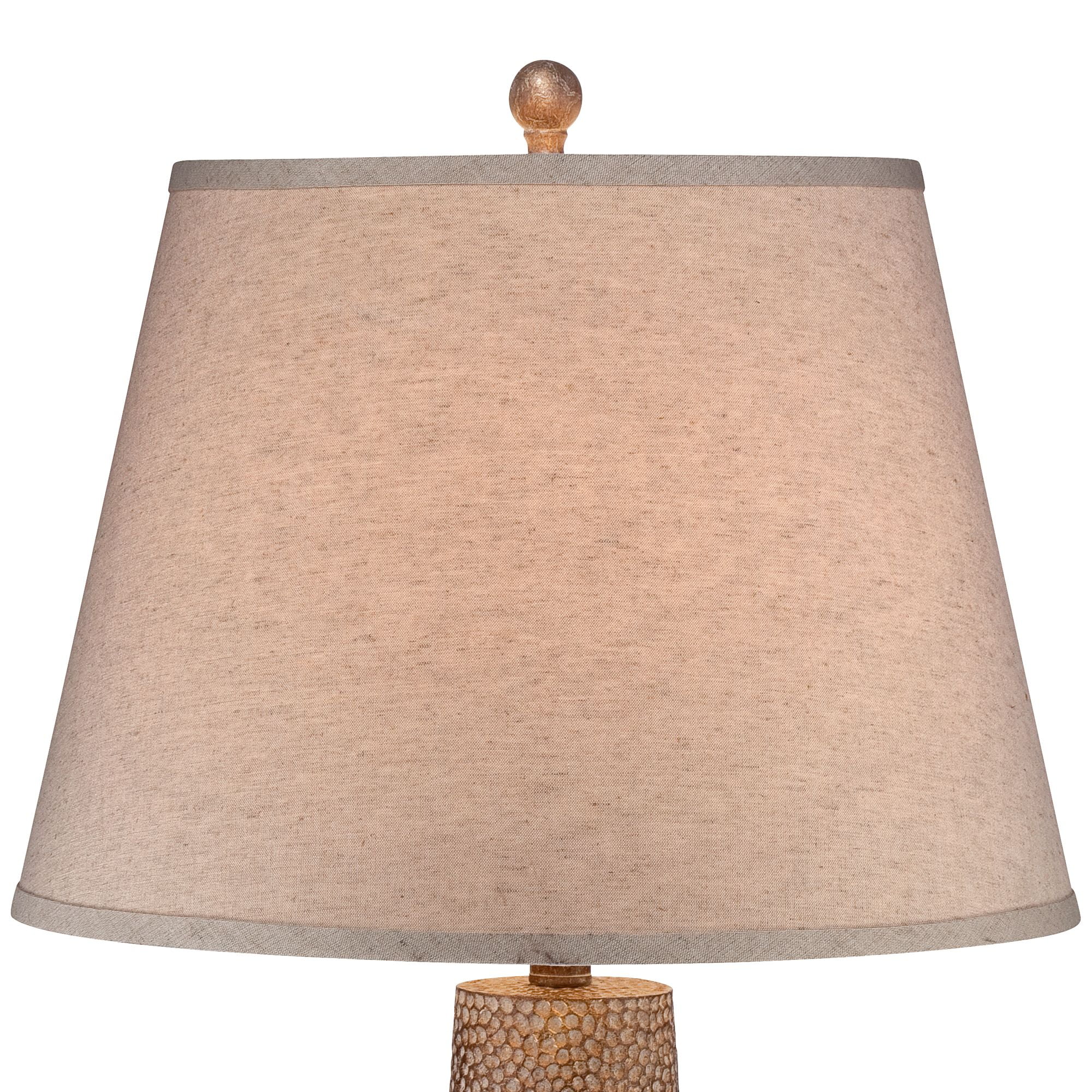 Maison Loft Rustic Farmhouse Table Lamp Hammered Antique Brass Cream Linen  Drum Shade for Living Room Bedroom Bedside Nightstand Office Family  Traditional - Franklin Iron Works 