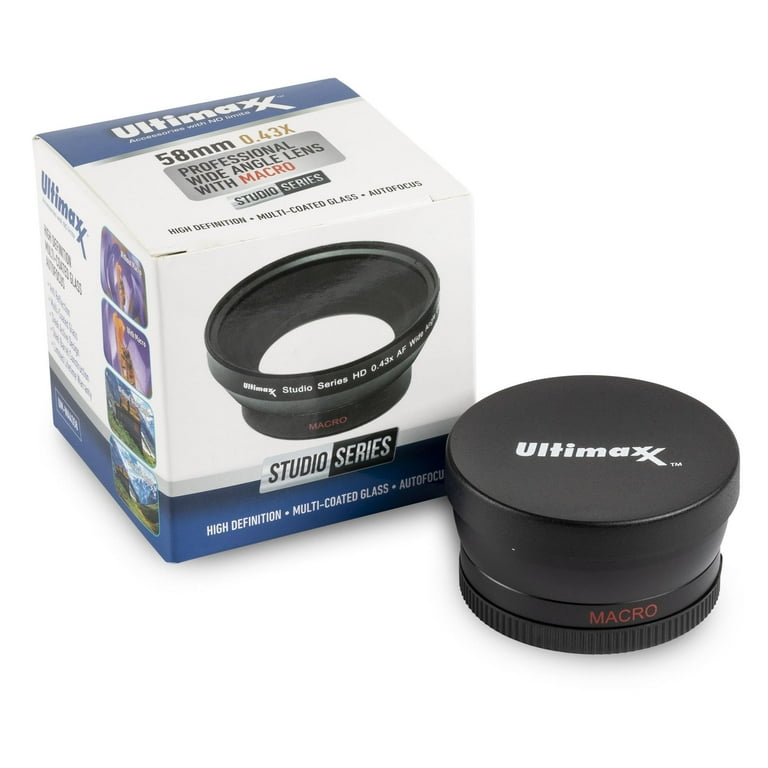 ULTIMAXX 0.43x DSLR Camera Wide Angle Macro Lens - 58mm - Walmart.com