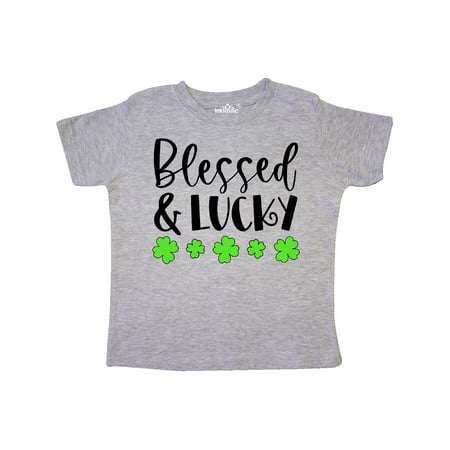 

Inktastic Blessed and Lucky 4 Leaf Clovers St. Patrick s Day Gift Toddler Boy or Toddler Girl T-Shirt