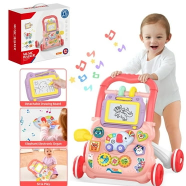 Oenbopo Baby Walker and Activity Center for Baby Girl Boy,Toddler, Learning to Walk, Sit to Stand, Early Learning Push Toys for Infant 6-12 Months,Pink