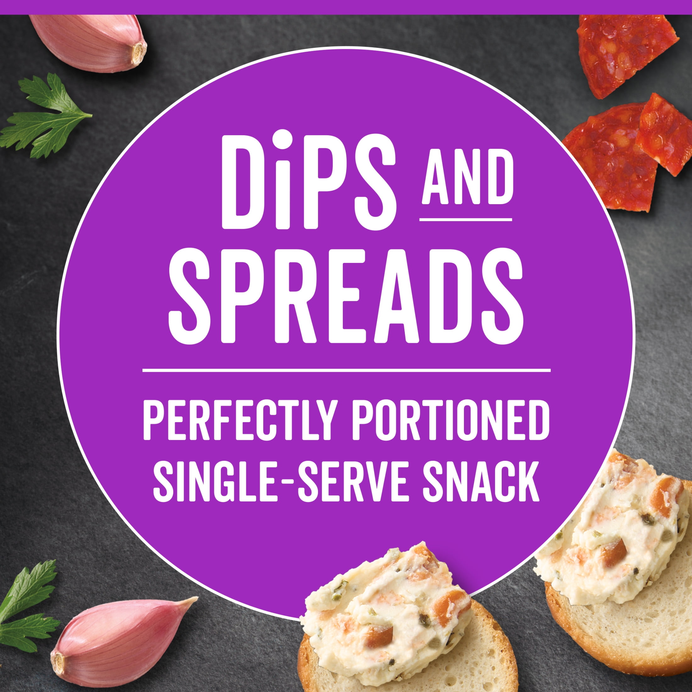 Hillshire Snacking Pepperoni, Garlic & Herb, Cheese Spreads, 2.25 oz (Refrigerated)