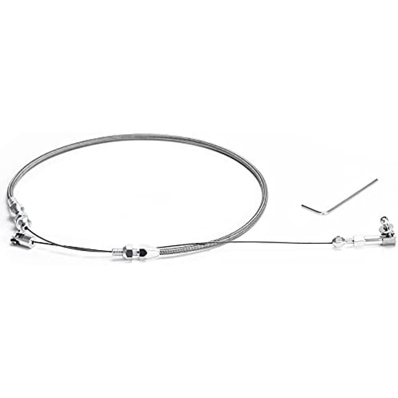 24" Univeral Throttle Cable Kit Stainless Steel Braided Adjustable Automotive Accelerator Cable Covering Locking Kit$$Vehicle Parts & Accessories