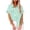 Mint Green, variant on Women's Tops, Tees & Blouses Lapel Neck Single Button Row Two Pockets Short Sleeve Summer Essential,Sizes S-2XL