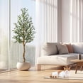 thumbnail image 1 of Artificial Olive Tree 4.25FT-6FT, Faux Potted with Wood Trunk & Fruits for Home Office, 1 of 6