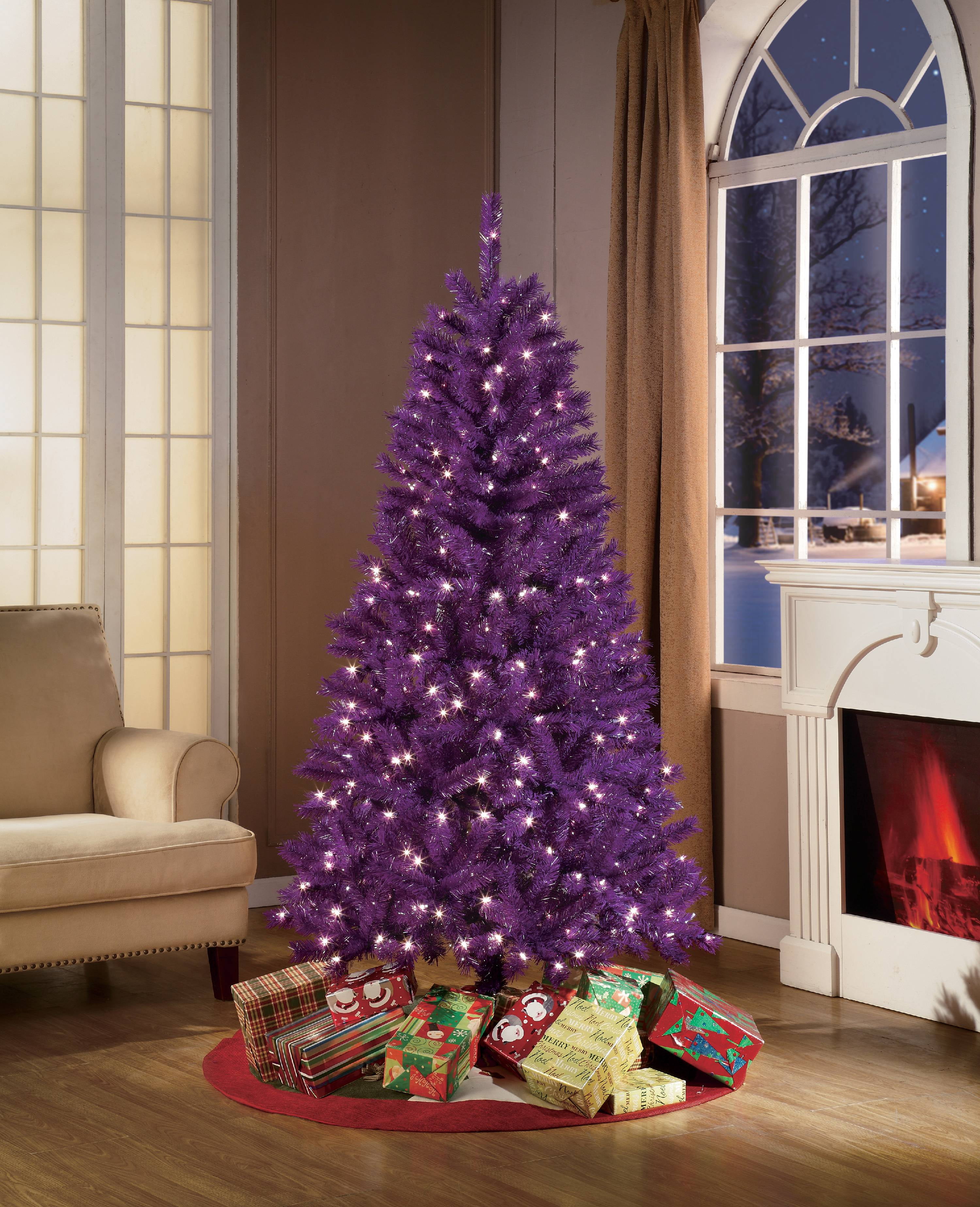 Holiday Time 6 Pre lit Purple Christmas Tree Walmart
