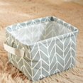 thumbnail image 3 of Cotton Linen Desktop Storage Basket cosmetics organizer table Sundries Storage Box Space-Saving Bag Organizer, Grey, 3 of 6