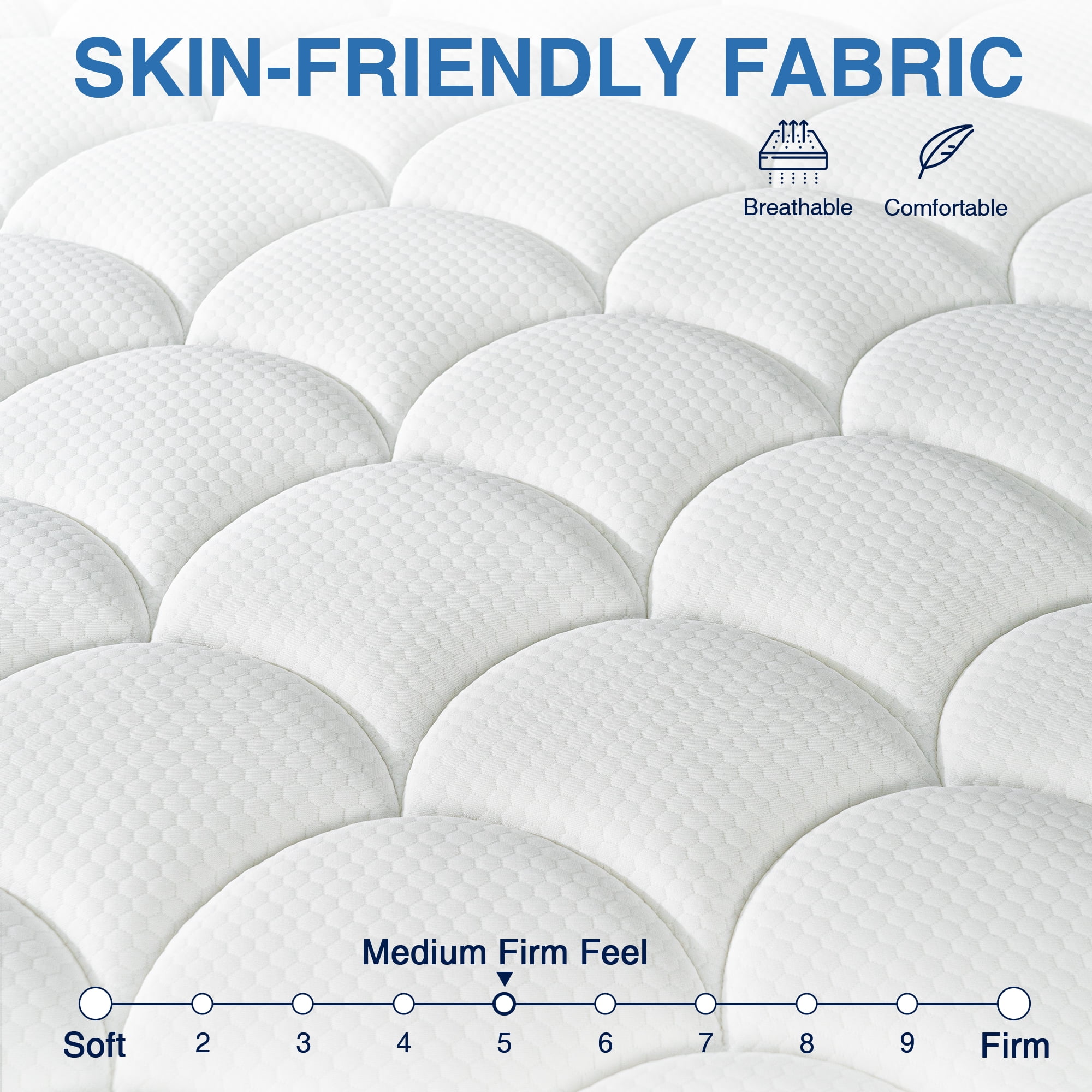 Queen Rose 12' 'Twin Medium Hybrid Mattress, With Pocket Spring , Bed in-a-Box
