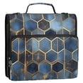 thumbnail image 5 of FORMRS Zipper Binder with Shoulder Strap 2-inch Ring 500 Sheet Capacity File Bag, Elegant Hexagon Pattern, 5 of 5