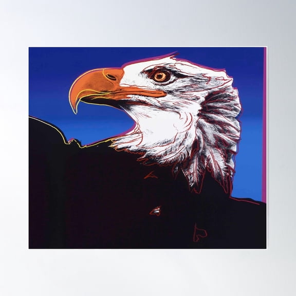 Andy Warhol'S Bald Eagle Screenprint Poster Wall Art, Modern Wall Decor For Living Room Bedroom, 8x12 UNFRAMED