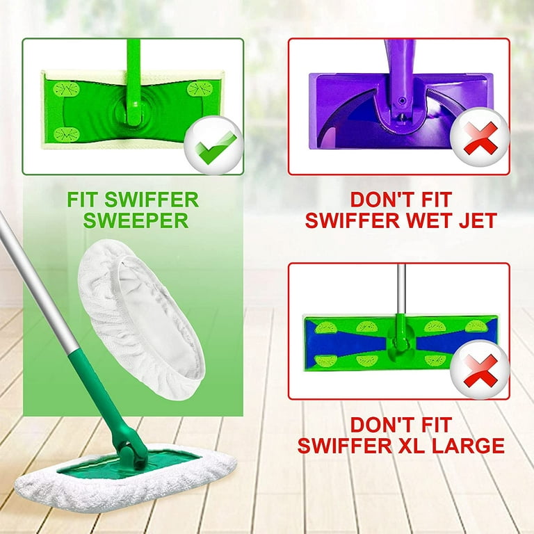 Swiffer WetJet Compatible, Microfiber Mop Pads by Easily Greener, Reusable  Refills, Fits Wet Jet, 2 Count