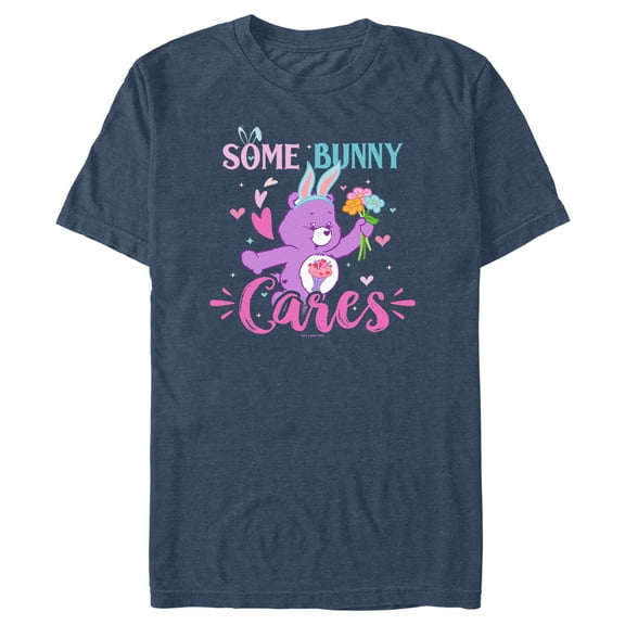 Men's Care Bears Easter Share Bear Some Bunny Cares  Graphic Tee Navy Blue Heather X Large