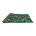 thumbnail image 2 of Ahgly Company Indoor Square Medallion Turquoise Blue Traditional Area Rugs, 6' Square, 2 of 4
