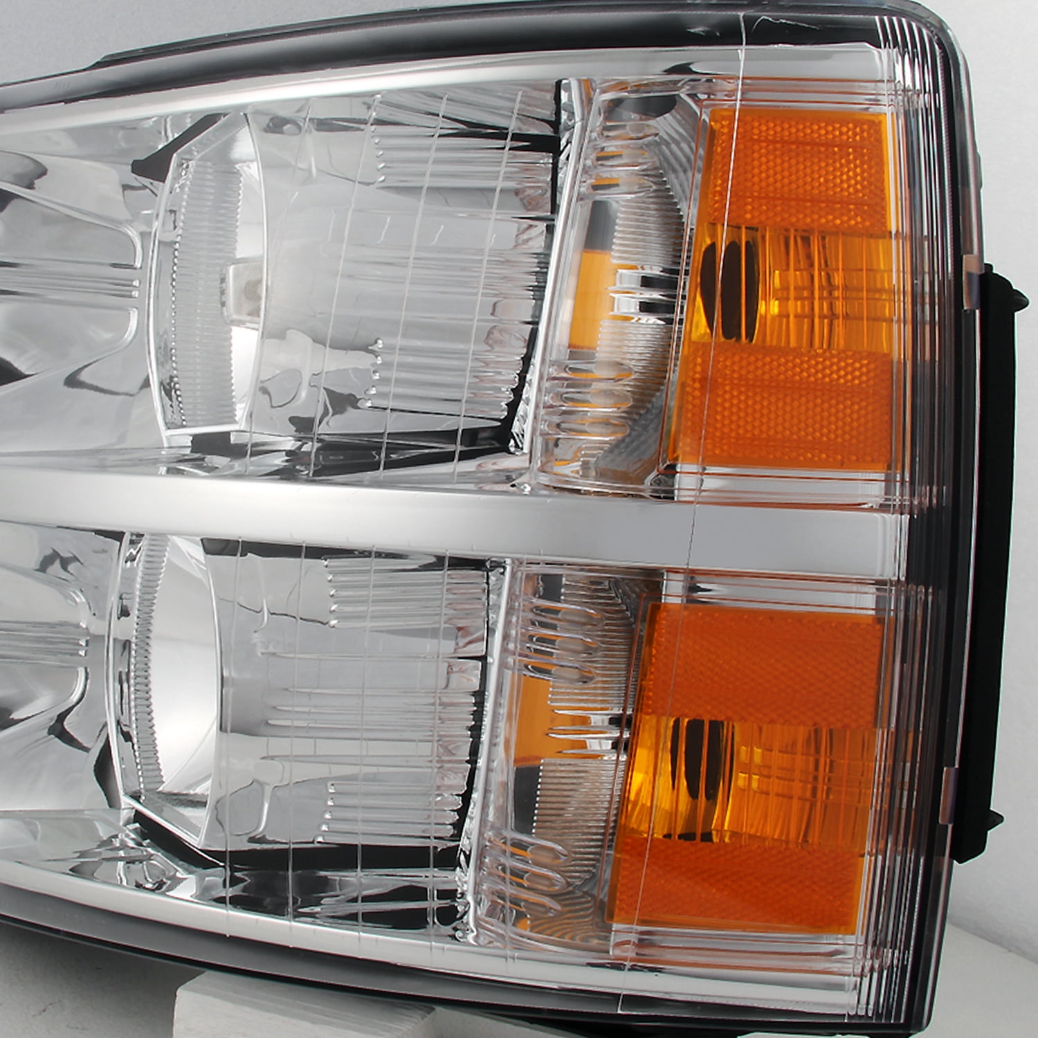AKKON - For Chevy Silverado Replacement Chrome Bezel Headlights Driver/ Passenger Head Lamps Pair New