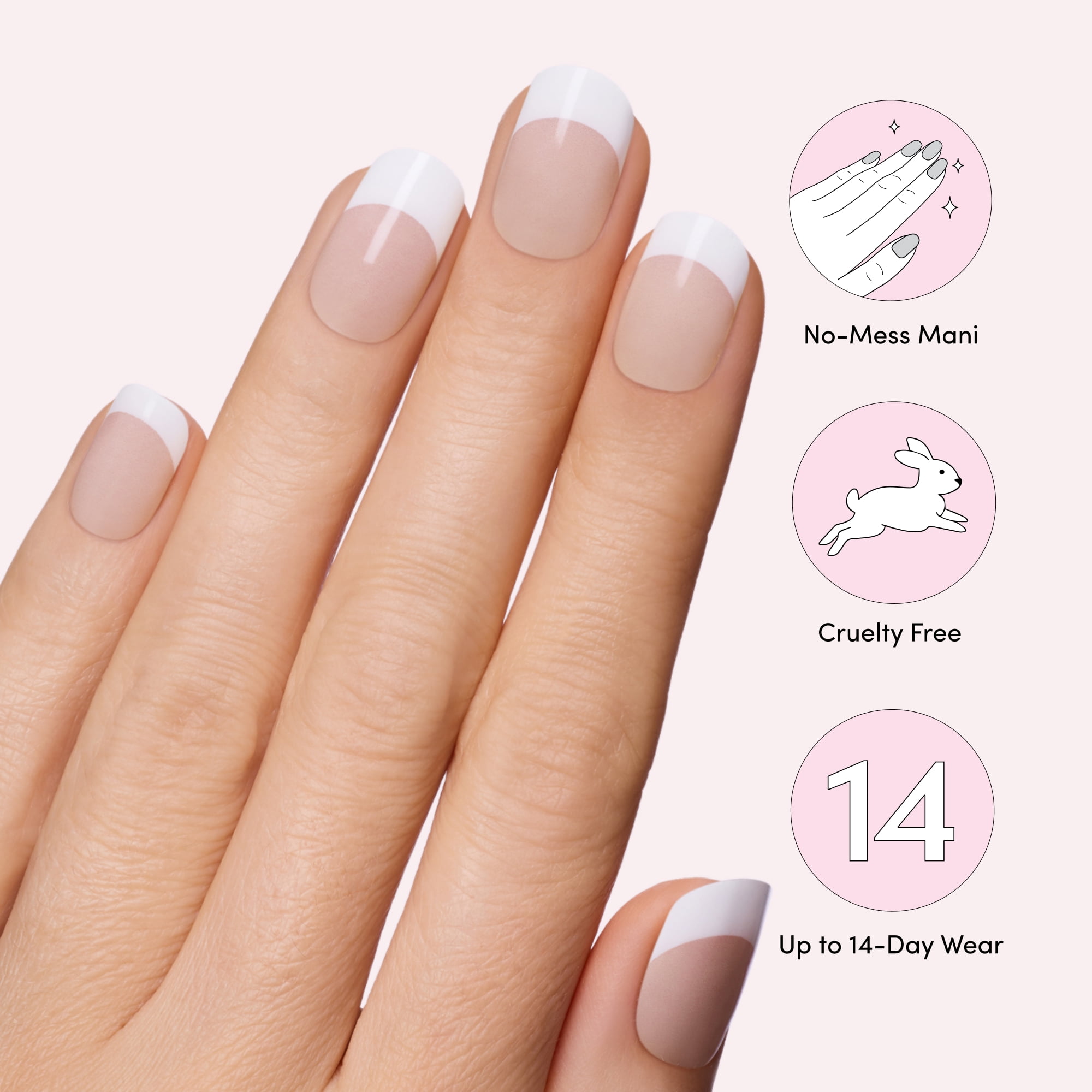 Dashing Diva Glaze French, Semi-Cured Gel Nail Art Strips, Old School (Standard), 32 Count