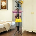 thumbnail image 4 of 14 Hooks Coat Stand Coat Hat Jacket Umbrella Floor Standing Rack Clothes Hanger, 4 of 5