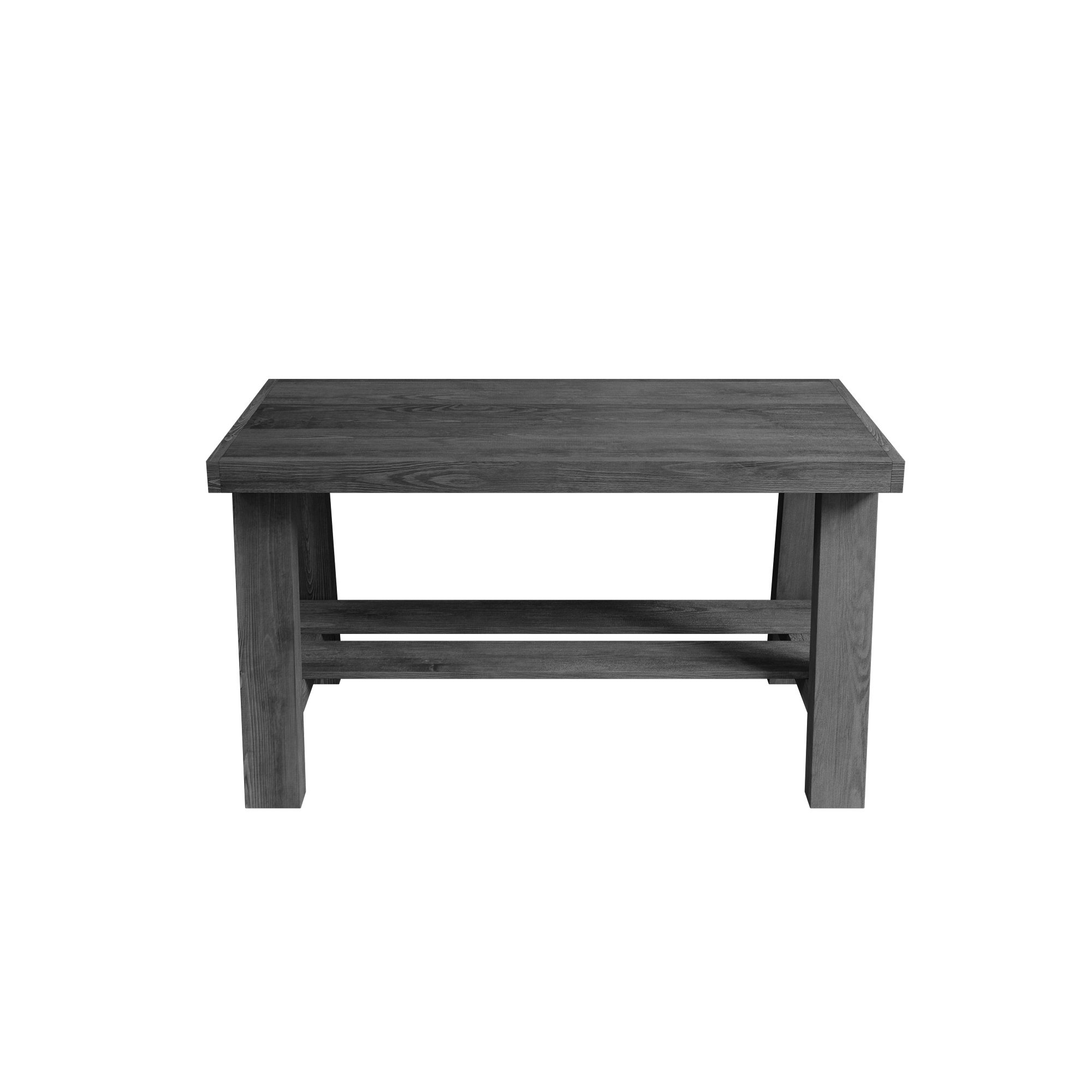 Woven Paths Pine Wood Entryway Bench with Shelf, Gray