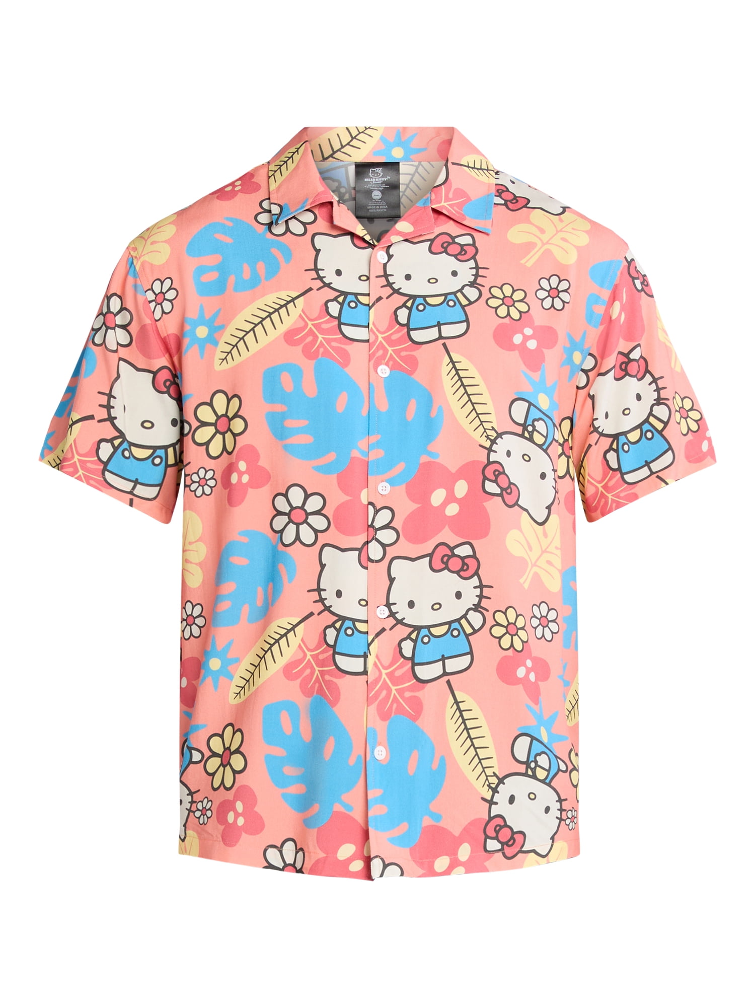 Hello Kitty and Friends Men's and Big Men's Graphic Print Mesh Shirt with Short Sleeves, Sizes S-3XL