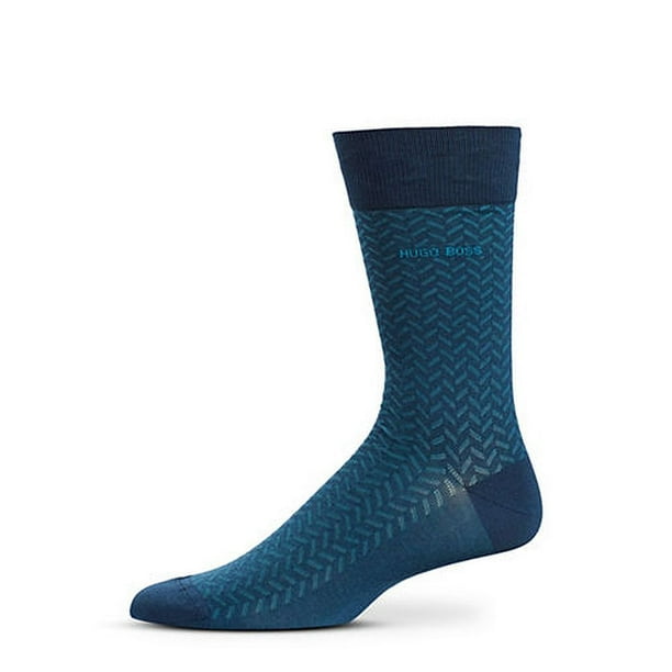 Boss Hugo Boss Socks Mens Teal Goe Printed Designer Dress Socks 712