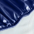 thumbnail image 5 of Heavyweight Satin Fitted Sheet Only, Luxury Silky Fitted Sheet Ultra Soft Deep Pocket Bottom Sheet, Wrinkle & Fade Resistant(KING,Dark Blue), 5 of 7