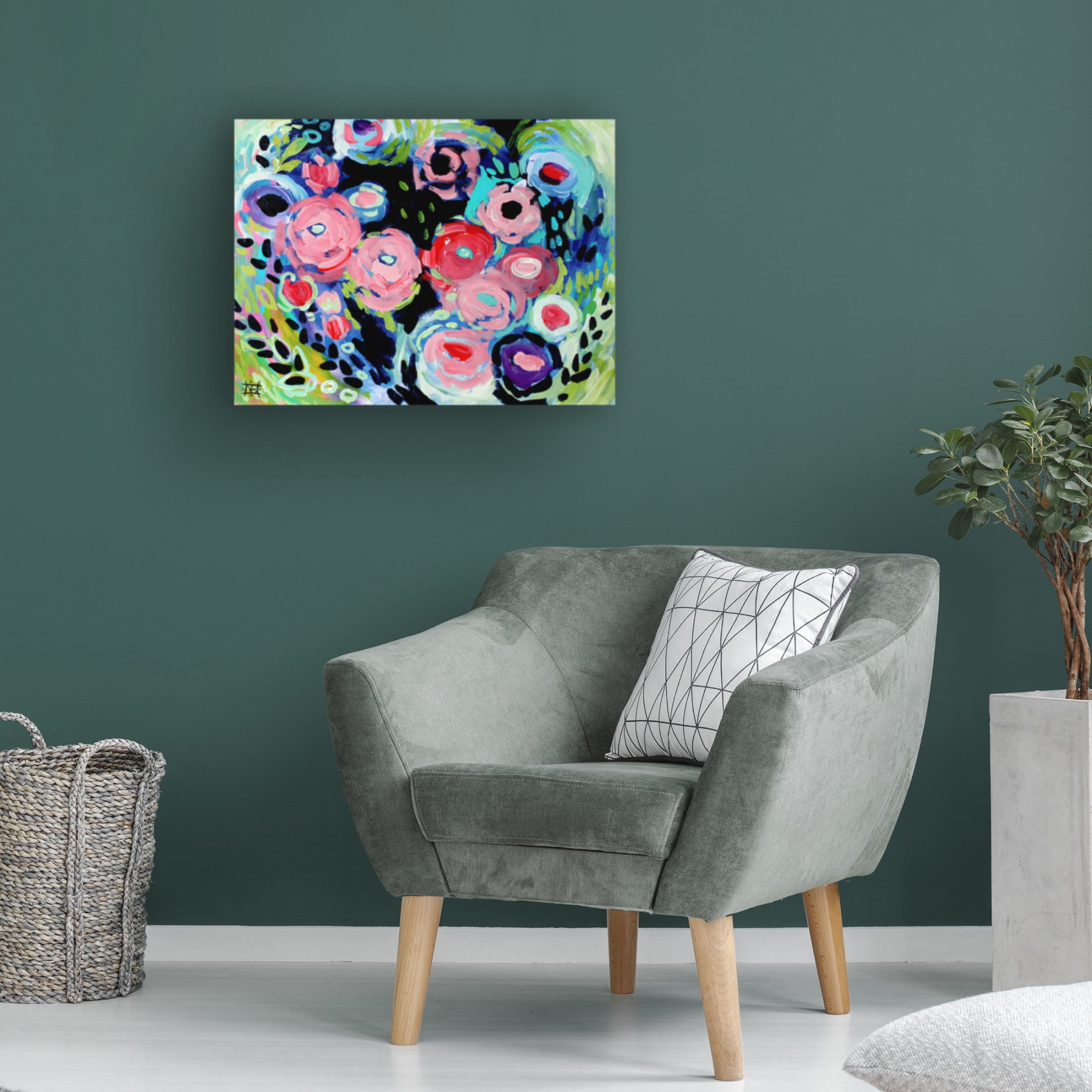 Canvas Wall Art - Natasha Wescoat 'Spring Reveal' Wall Art for Living Room, Bedroom, or Office Décor by Trademark Fine Art - 19 x 19 Inches