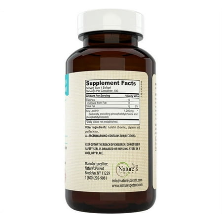 Nature's Potent™- Lecithin 1200 mg, Non-GMO Supplement