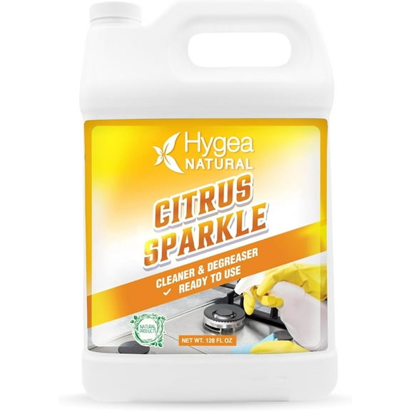Hygea Natural Citrus Sparkle All Purpose Cleaner & Degreaser, Non-Toxic, 128 fl oz