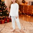 thumbnail image 6 of Fesfesfes Girls Casual Fashion Long Sleeve Top and Pants 2 Piece Set Loose Comfortable Outfit for Daily Wear Party Spring Winter Kids Clothing Playwear Soft Fabric(White,9-10 Years), 6 of 8