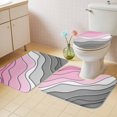 thumbnail image 2 of Pink Grey Ombre Bath Mat 3 Piece Bathroom Rug Set, Modern Geometric Abstract Aesthetics Cream Non Slip Bath Rug Contour Mat and Toilet Lid Cover, Absorbent Shower Mats Soft Bath Rugs and Mats Sets, 2 of 8