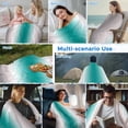 thumbnail image 5 of Gray Teal Green Cooling Blanket, Lightweight Breathable Summer Throw Blanket with Double Sided Cold Effect, Modern Gradient Geometric Picnic Beach Blankets Bed Sheet for Hot Sleepers 30"x40", 5 of 8