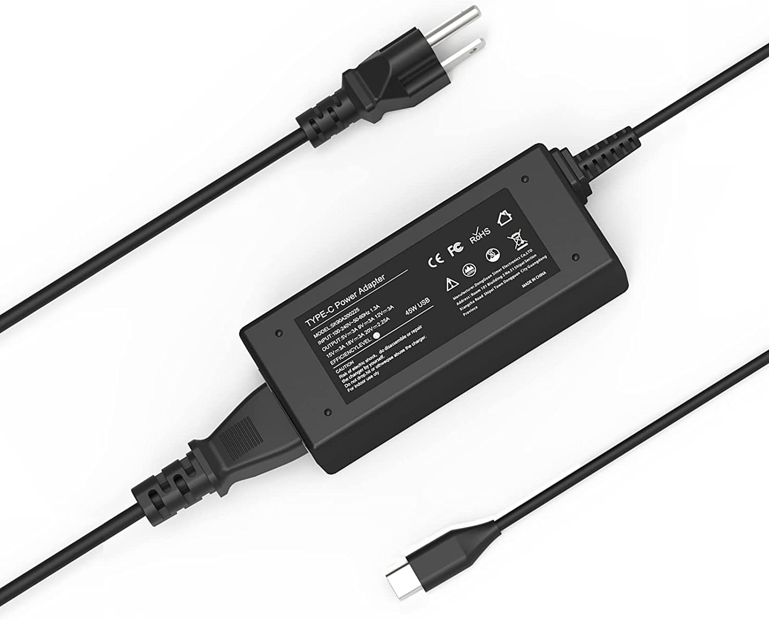 Universal USB C USBC Chromebook Charger Replacement 45W Type C Google Chrome Book. Laptop