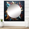 thumbnail image 1 of Designart "Gilt Blue Chic Flower Compositions" Abstract Botanicals Square Mirror For Wall Decor - Large Gold Square Mirror Printed Wall Decor - Modern Square Living Room Mirror, 1 of 5